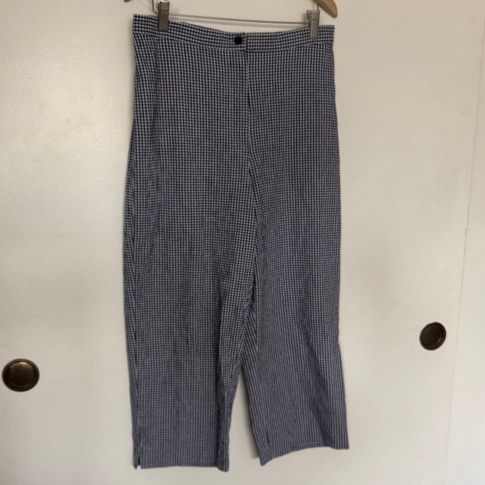 Alfred Dunner Navy Gingham Chinos